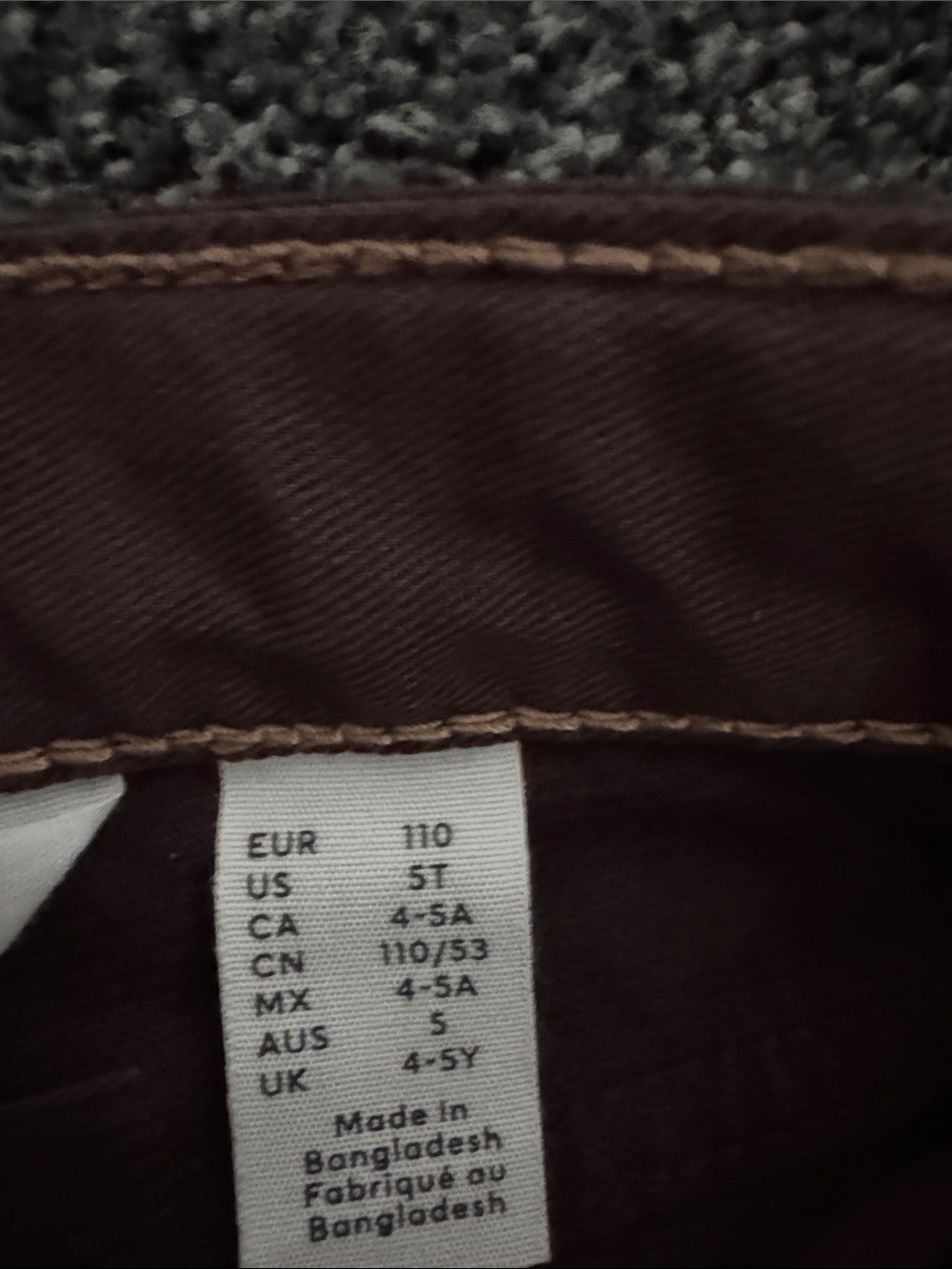Kid’s Brown Corduroy Jeans - Classic Straight Fit - Picture 3 of 3